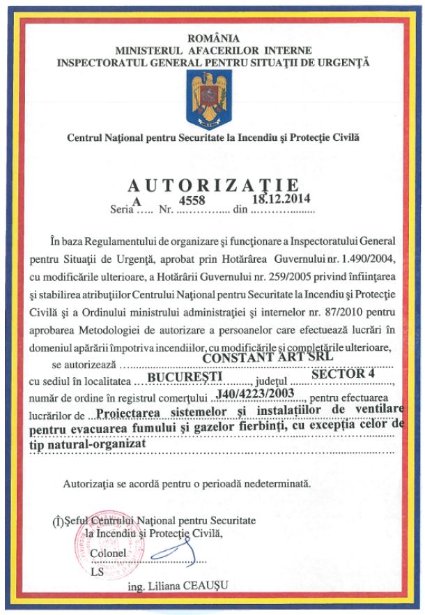 proiectare desfumare