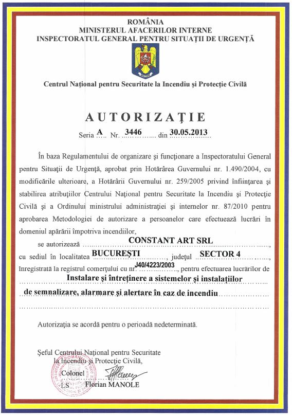 Servicii De Securitate La Incendiu,Consultanta PSI,Constant Art