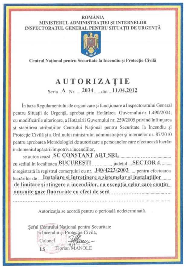 Servicii De Securitate La Incendiu,Consultanta PSI,Constant Art